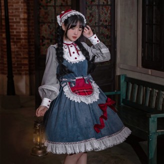 Wish Dawn Velvet Winter Christmas Lolita Dress OP (WJ139)